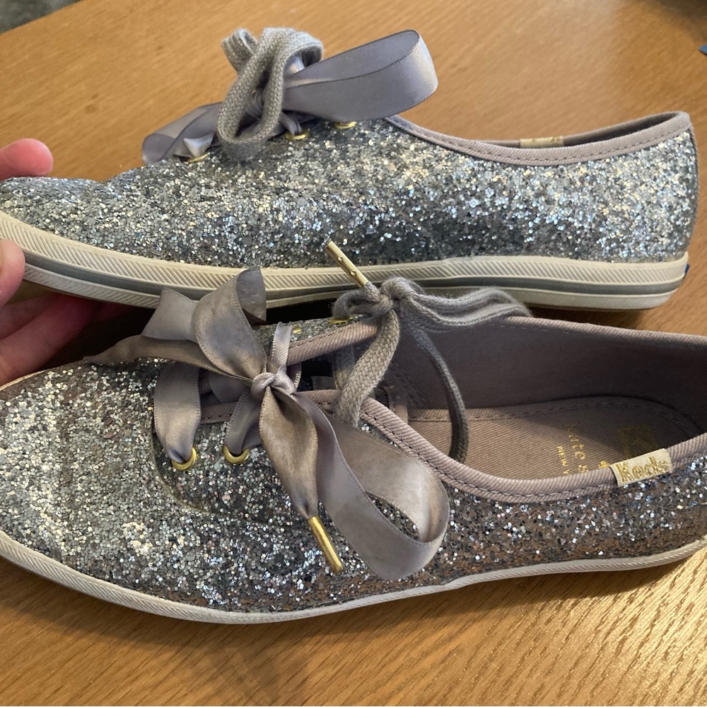 Keds Kate Spade Silver Glitter Wedding Sneaker Shoes … Gem